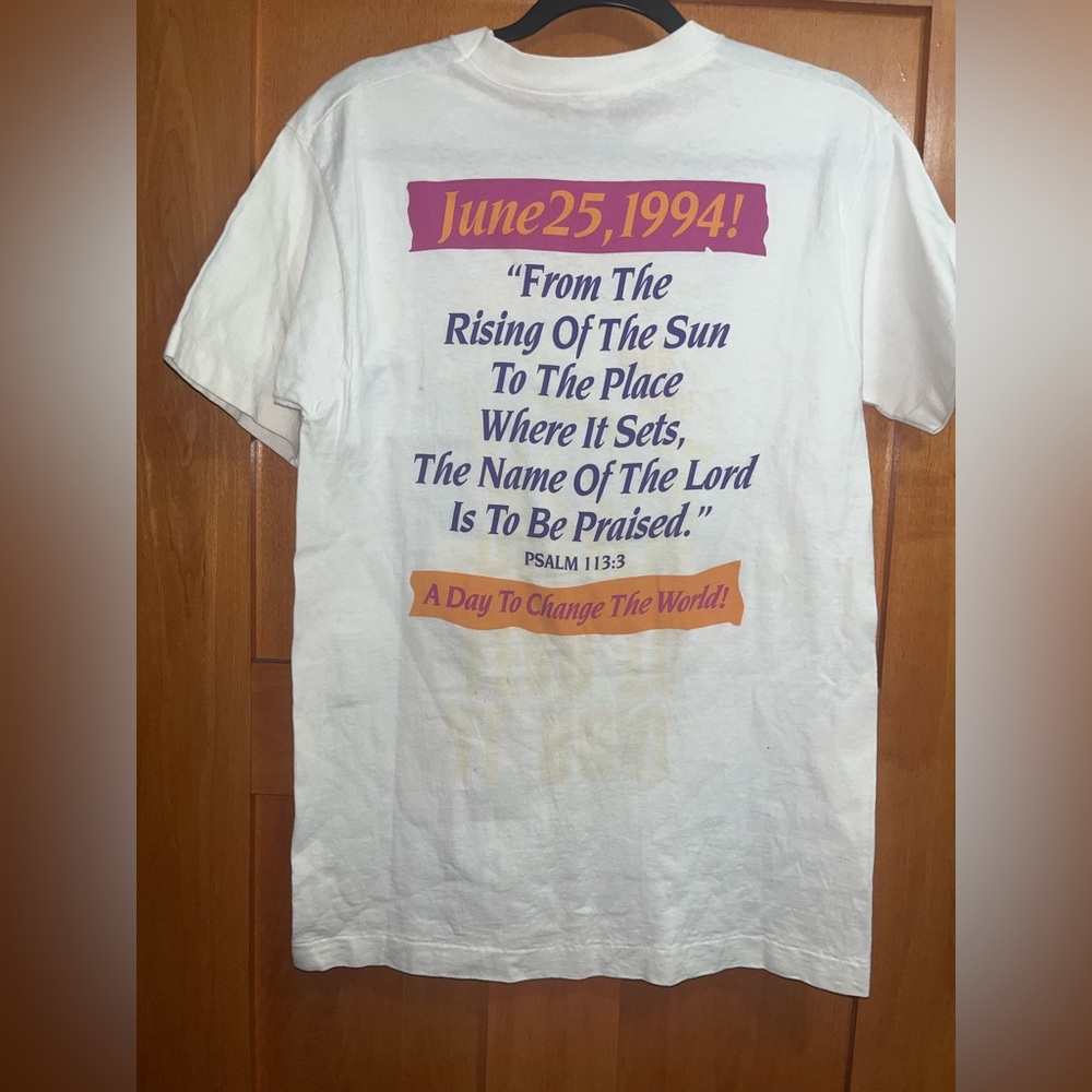 Vintage  1994 March For Jesus T-shirt Size Medium Single Stitch Made USA - Picture 5 of 5